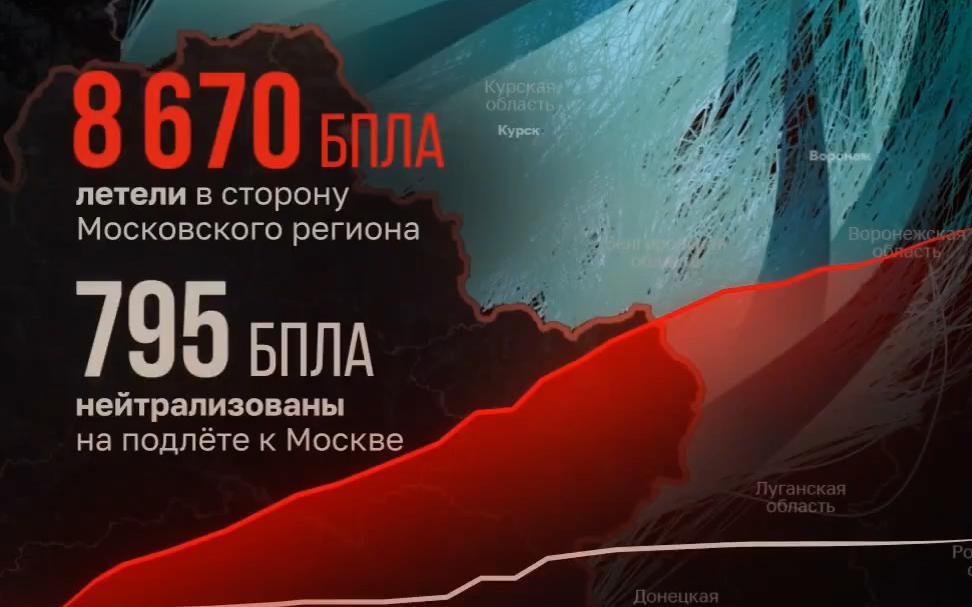 Собянин показал маршруты беспилотников, летевших на Москву
