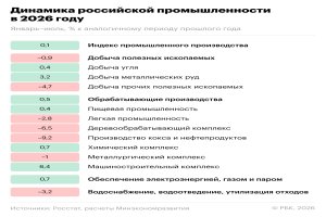 Какие отрасли промышленности в России падают и растут. Инфографика