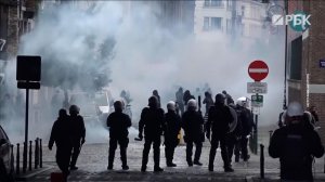 В Брюсселе против митингующих пустили слезоточивый газ. Видео